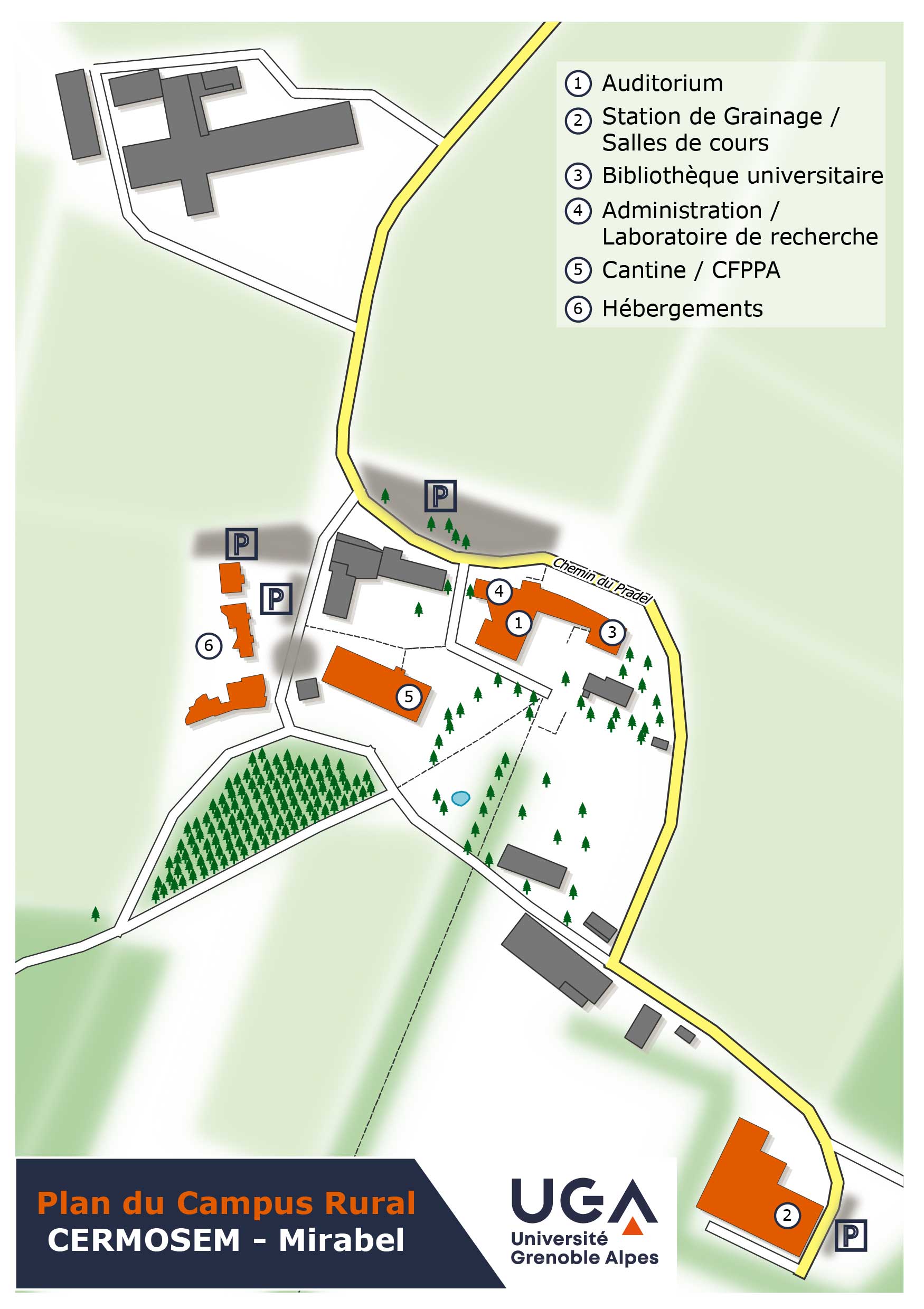 Plan du campus rural - UGA / Cermosem
